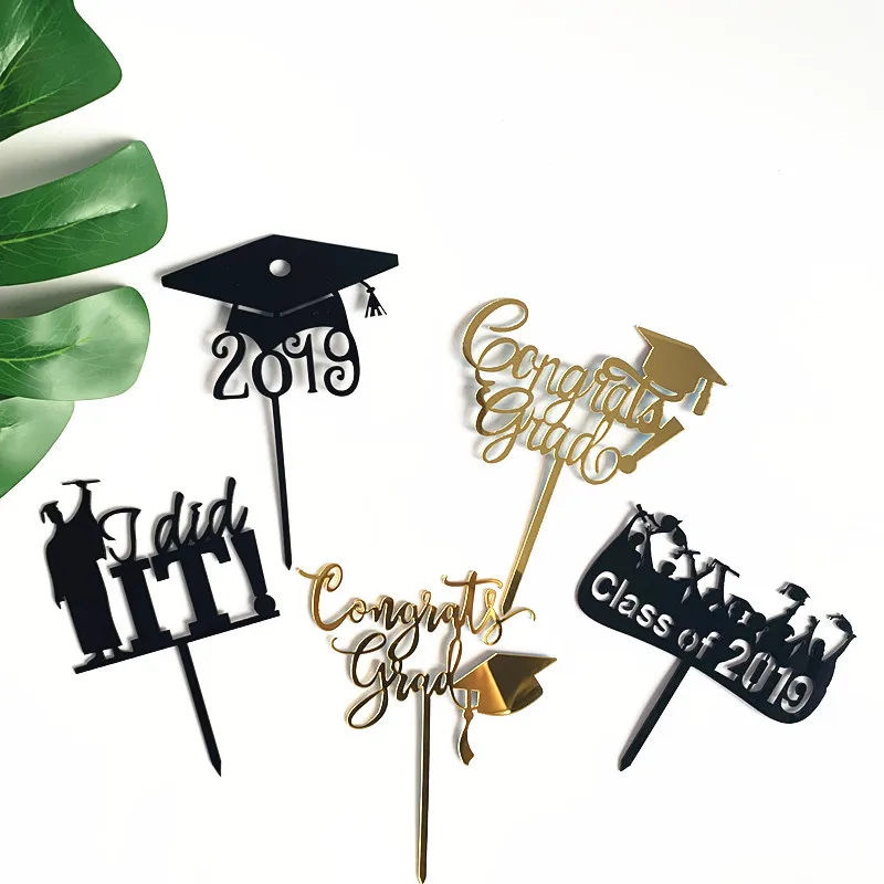 Акриловый Торт класса Congrats grade Топпер для кексов 2019 выпускного колледжа