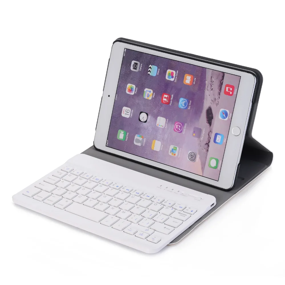 Русская/испанская/иврит Беспроводная Bluetooth клавиатура подставка кожаный чехол