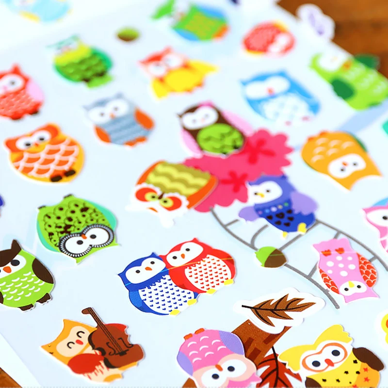 Сова Жираф Печать Памятка стикер милый рисунок рынок дневник прозрачный