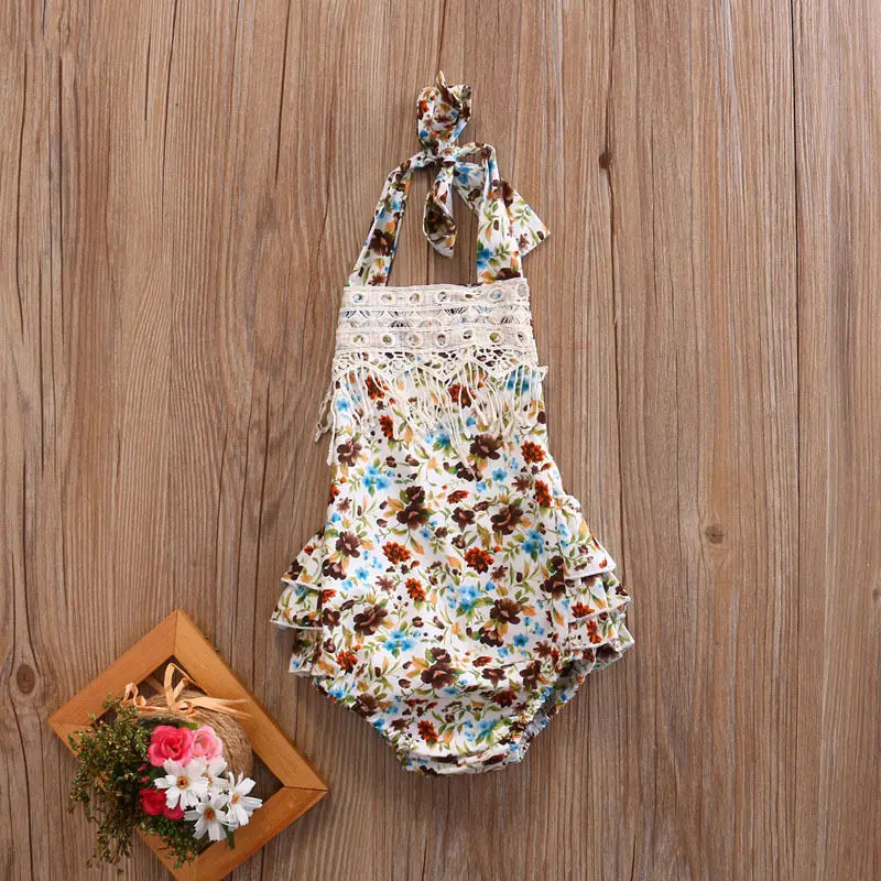 

Newborn Baby Girl Bodysuit Sun Floral Tassel Jumpsuit fashion Comfortable Outfit Clothes