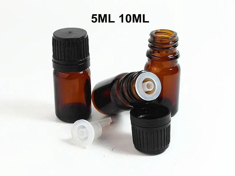 Флакон Янтарный стеклянный для ароматерапии 5 мл 10 мл|bottle glass dropper|5ml dropperdropper 5ml |