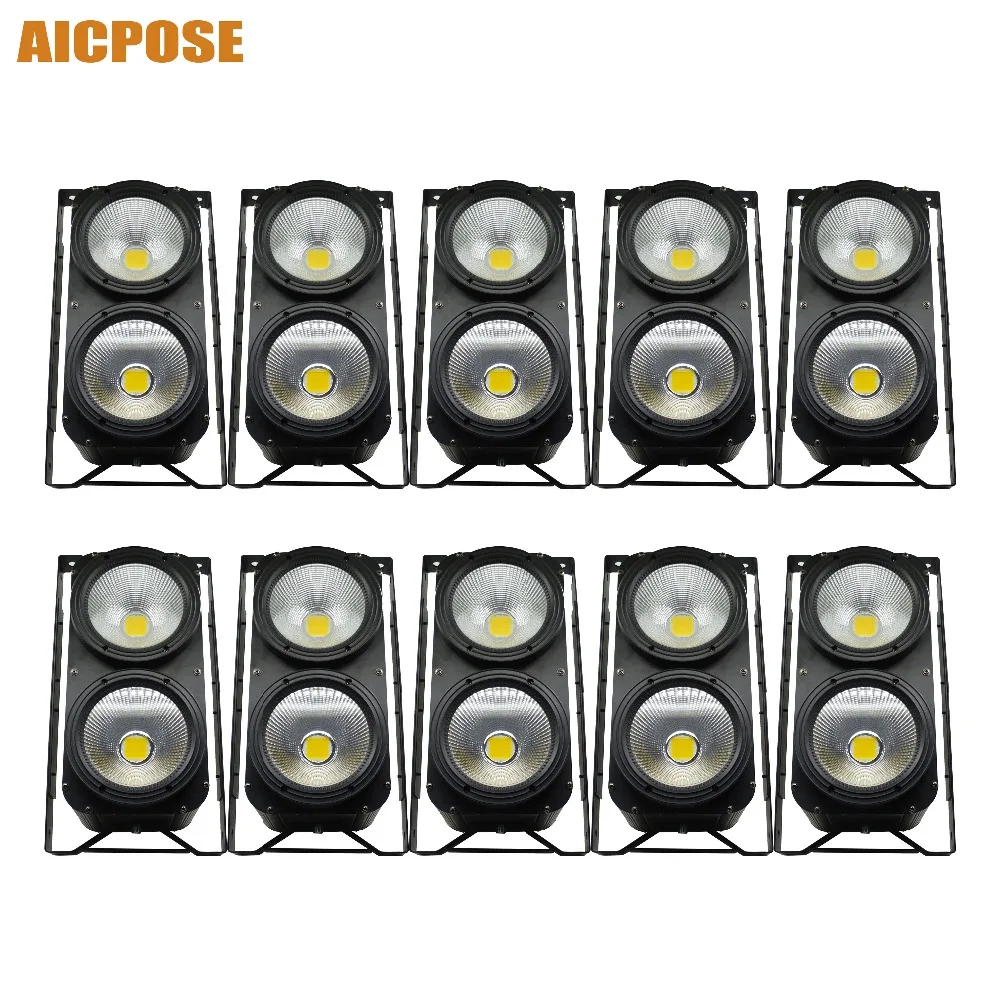 10 шт./лот 2x100 Вт Высокая мощность LED COB 2 глаза Blinder освещение сценическое клубный