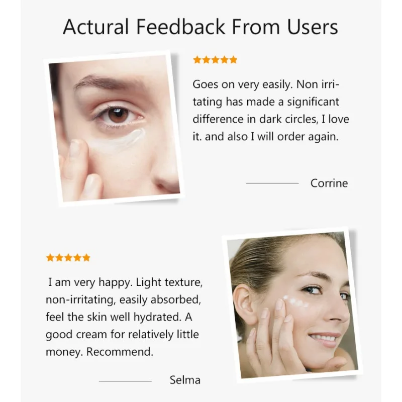

Anti-Puffiness Eye Cream Anti-Wrinkle Anti Aging Eye Serum Hyaluronic Acid Moisturizing Ageless Dark Circle Firming Eye Skin