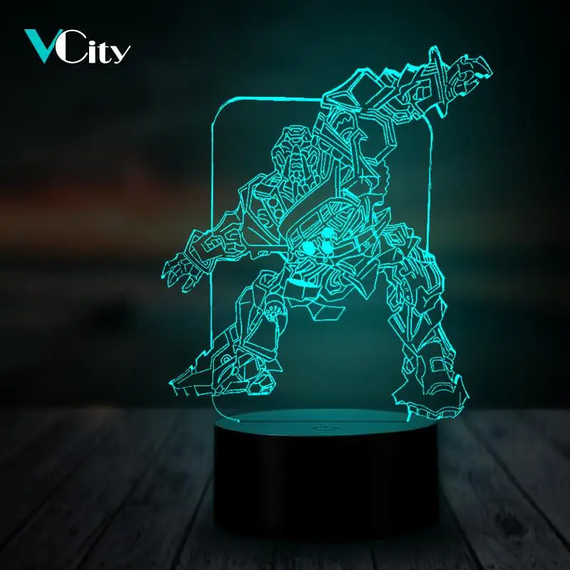 VCity 3D Ночной светильник Led Настольная лампа USB Трансформаторы RGB Изменить