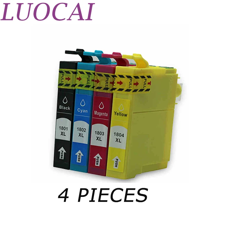 LuoCai Compatible Ink Cartridges T1801 T1804 For Epson XP30 102 202 205 302 305 402 405 405WH 212 215 312 315 412 415 Printers