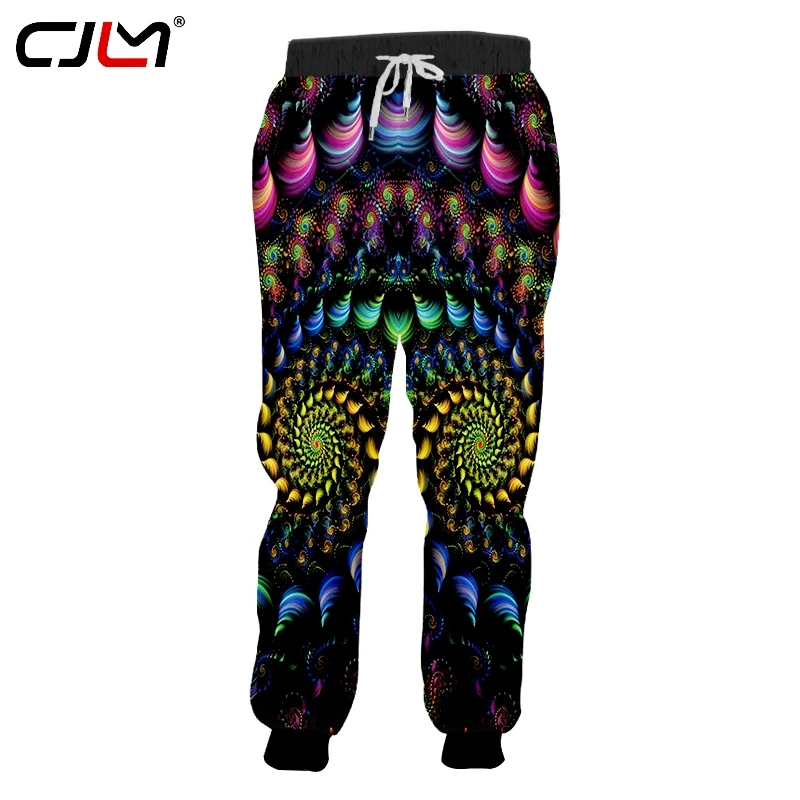 

CJLM новые мужские спортивные брюки с 3D принтом, цветные вихревые мужские брюки, Лидер продаж, повседневные круглые брюки большого размера 6XL