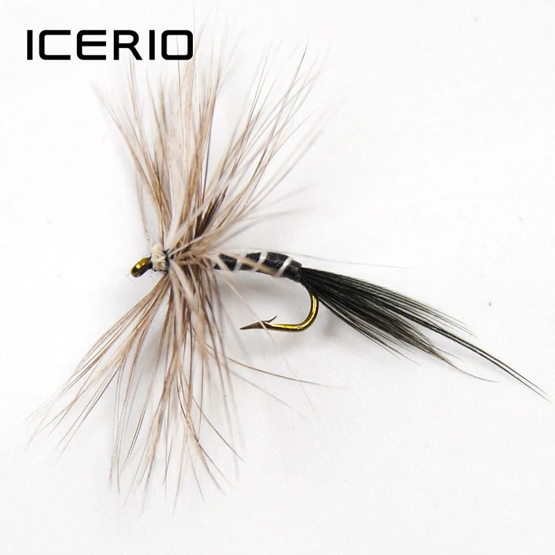 

ICERIO, 10 шт., черная зебра, москитные сухие мушки, фотография № 12