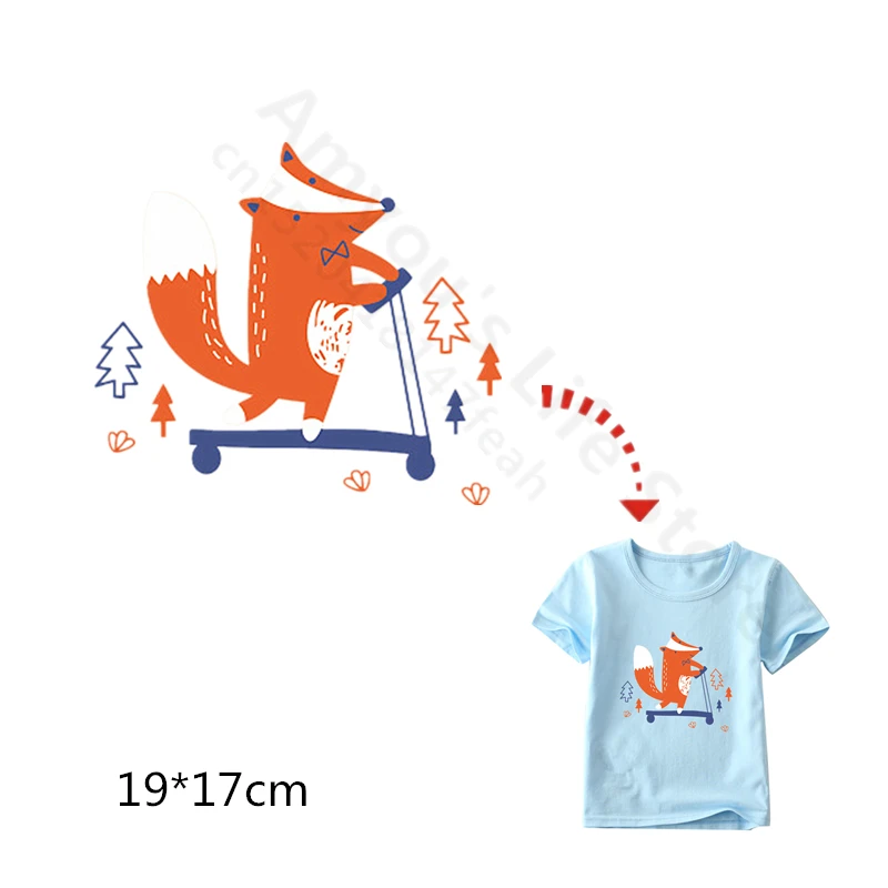 Наклейка с изображением Льва и лисы для детской одежды мальчиков девочек|iron on|iron