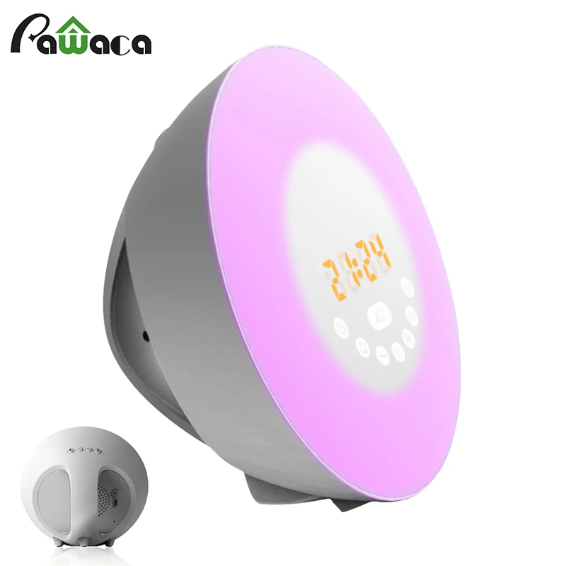Цифровой восхода моделирования Wake Up Light Будильник светодиодный сенсорный