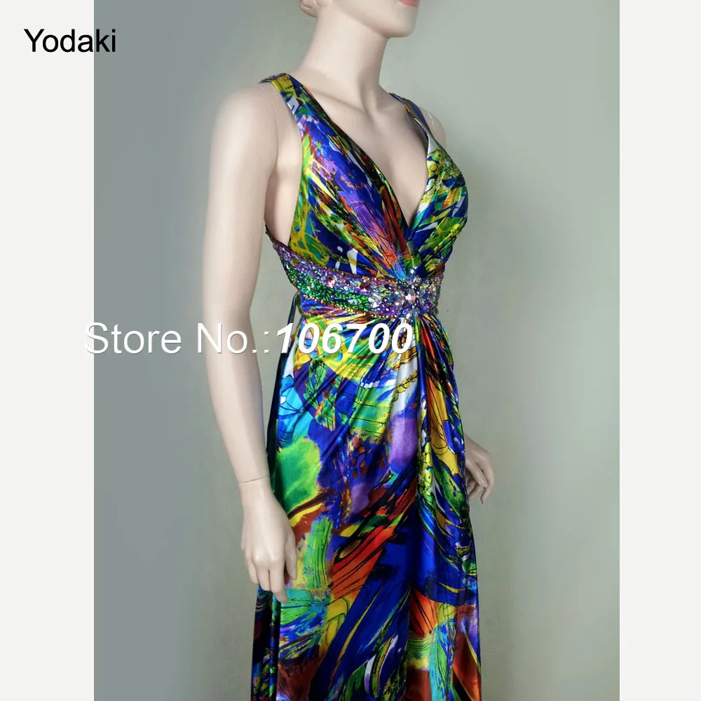 Платье для девочек vestidos de fiesta гламура с печатью на ткани со складками лифе ручное