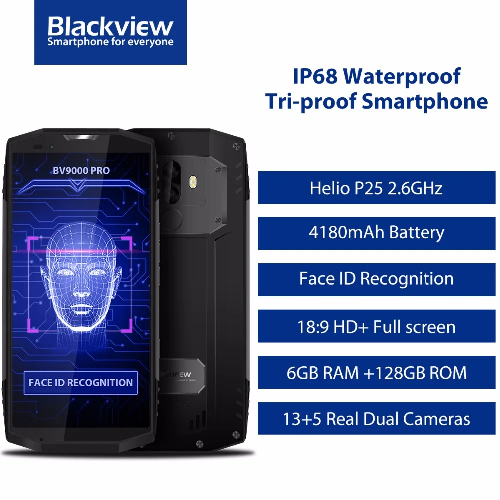 Blackview BV9000 Pro IP68 Водонепроницаемый 5 7 &quot18:9 Смартфон Android 1 MTK6757 Восьмиядерный 6 ГБ