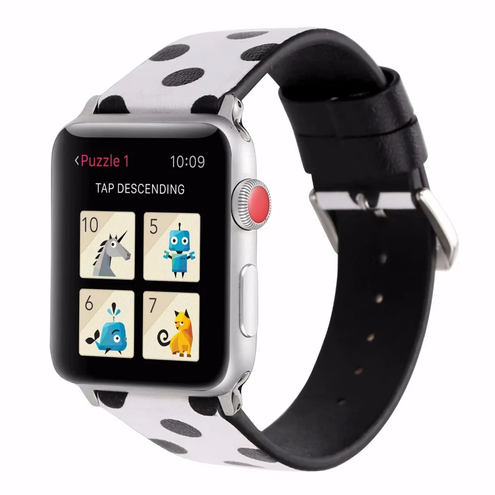 Фото Для Apple Watch группа искусственная кожа ремень 38/42 мм в горошек с принтом Винтаж Для Apple Watch группа искусственная кожа ремень 38/42 мм в горошек с принтом Винтаж