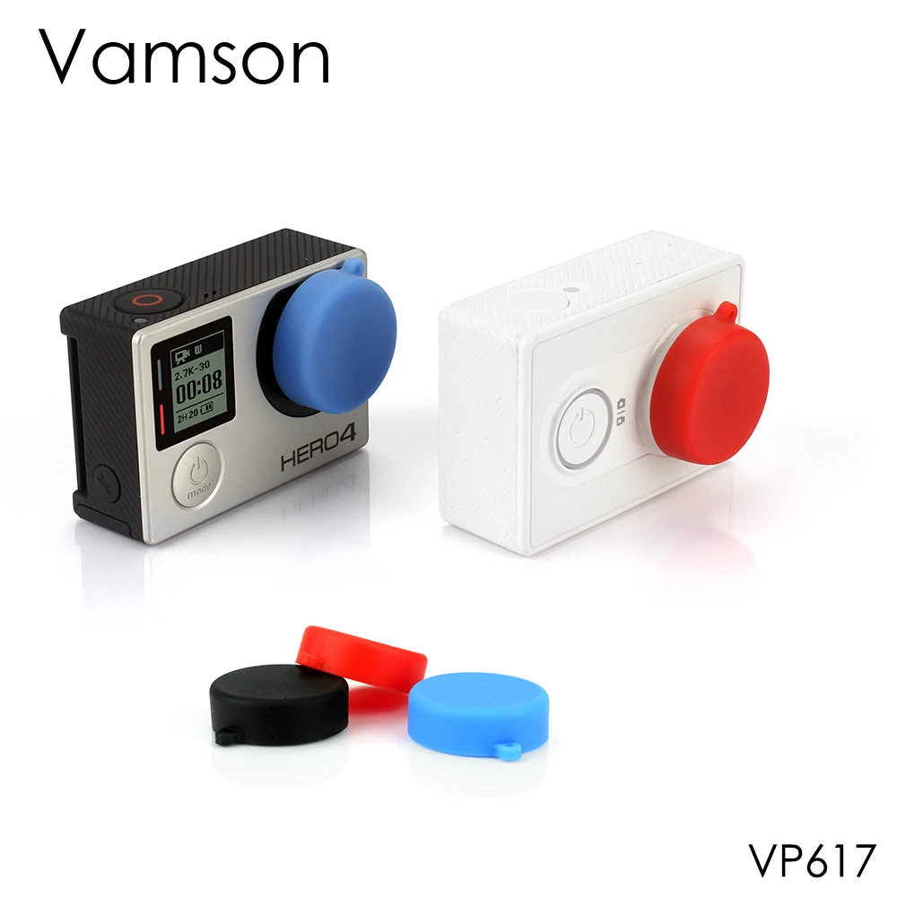 Аксессуары Vamson для Go pro телефонная силиконовая крышка объектива GoPro Hero 4 3 + Xiaomi Yi