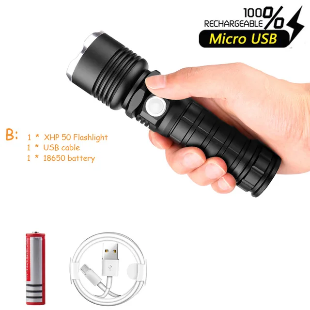 Package B Супер яркий светодиодный фонарик XHP70.2 самый мощный фонарик USB Zoom СВЕТОДИОДНЫЙ Фонарь XHP70 XHP50 18650 батарея Лучший Отдых на природе - Испускаемый цвет: Package B