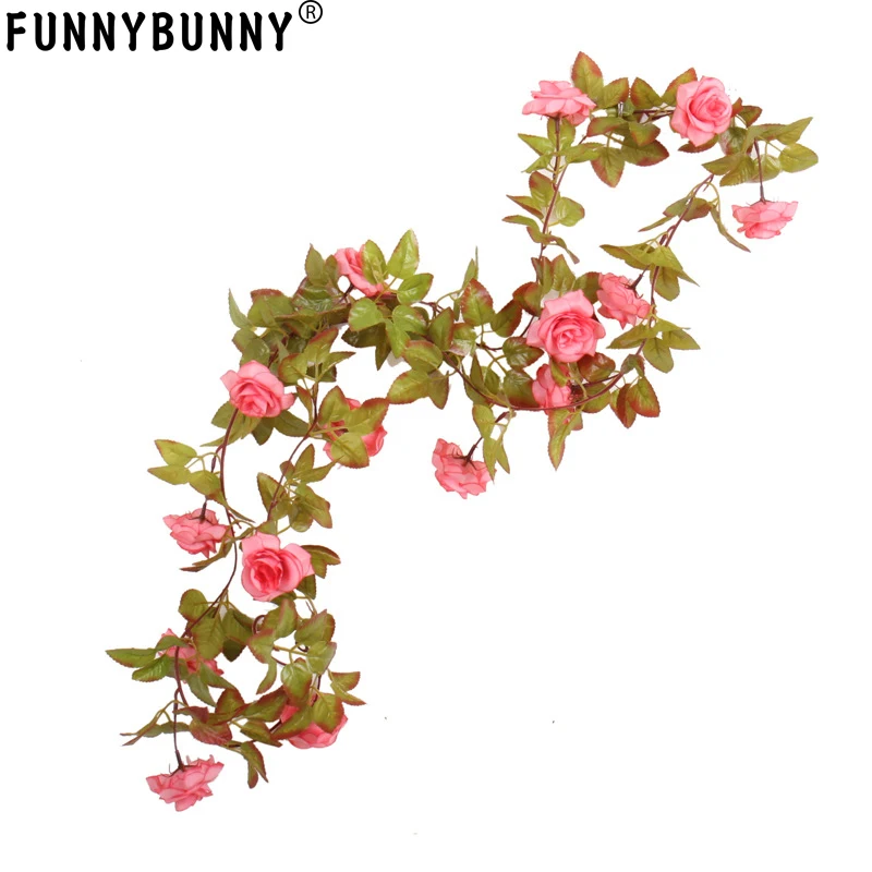 FUNNYBUNNY искусственные шелковые цветы Осенняя роза лоза Реалистичная висячая