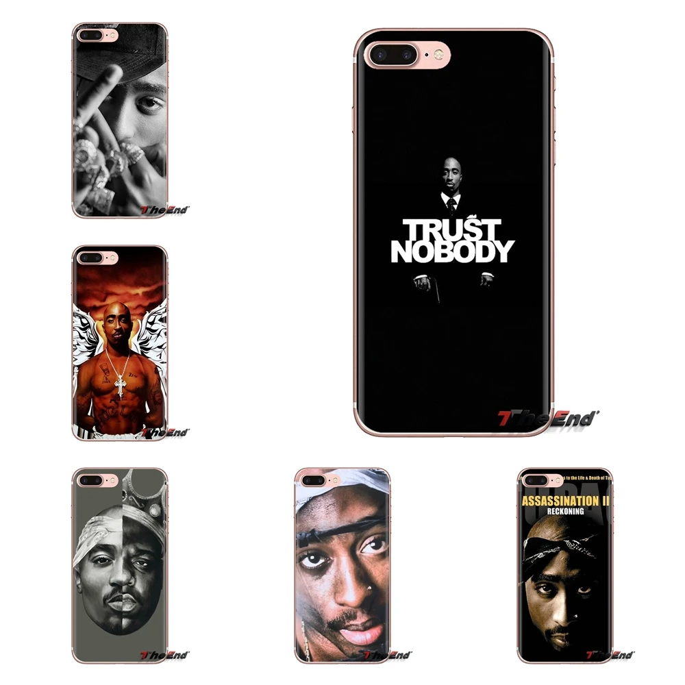 For iPod Touch Apple iPhone 4 4S 5 5S SE 5C 6 6S 7 8 X XR XS Plus MAX Transparent Soft Shell Covers 2Pac Tupac Shakur Rapper |