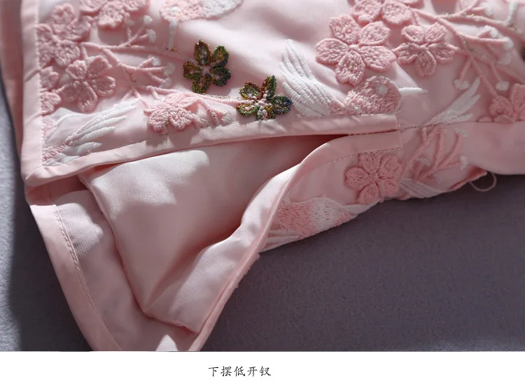Новинка зимы Cheongsam Топ пластина Кнопка Вышивка толстый стеганый Тан костюм куртка стоячий воротник с длинным рукавом хлопковое пальто