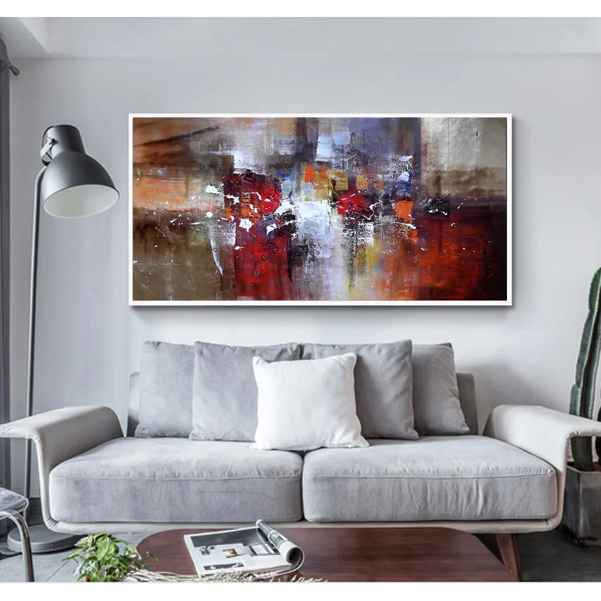 Unique gift Hand Painted Modern Large Abstract Art Home Decor Hang Picture colorful Handmade Oil Painting On Canvas no framed | Дом и сад