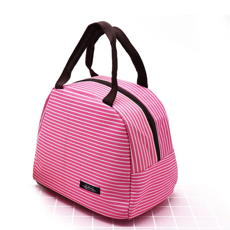 

12PCS / LOT Creative New Stripe Insulation Bag Large Capacity Insulation Bag Waterproof Oxford Picnic Insulated Thermal Tote