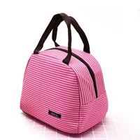 12pcs lot creative new stripe insulation bag large capacity insulation bag waterproof oxford picnic insulated thermal tote