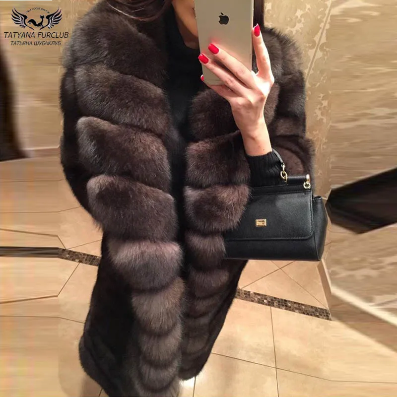 Женское пальто Tatyna Furclub из натурального меха зимняя куртка Лисьего женская
