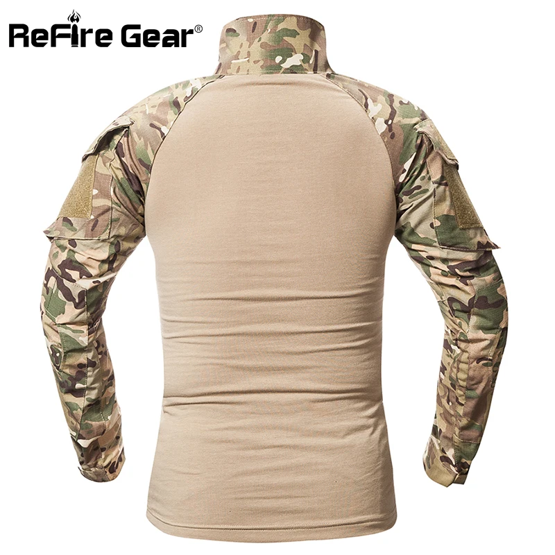 ReFire Gear тактическая камуфляжная Военная футболка для мужчин Мультикам армейская