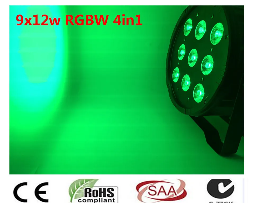 9x12 W RGBW 4 в 1 светодиодный par 54 Контроллер освещения DMX ДИСКО диджея Par Бесплатная