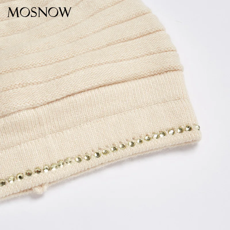 

Winter Hats With Diamond Decor Hat Female Autumn Beanie For Women's Wool Knitted Warm Caps 2019 New Fashion Skullies Beanies
