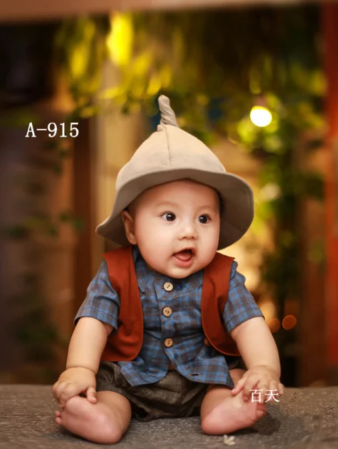 Dvotinst Baby Boys Photography Props Gentleman Outfits Clothes Set for 3-6M Fotografia Wedding Party Studio Shoot Photo Prop | Детская
