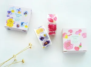 Бесплатная доставка, Высококачественная бумажная васи лента 20 мм * 10 мкрасивая красная и пурпурная Маскировочная лента с лепестками, японская васи лента