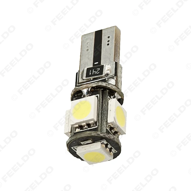 FEELDO 4 шт. Клин T10/W5W/194/168 5050 5SMD светодиодный одов без ошибок CANBUS автомобисветильник