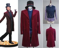 charlie and the chocolate factory johnny depp willy wonka shirtvestcoathat full set movie halloween cosplay costumes for men