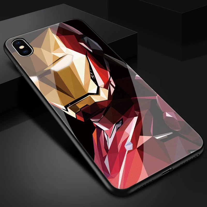 Чехол для телефона Marvel American Captain Apple XS max/XR с защитой от падения из стекла DC Comics