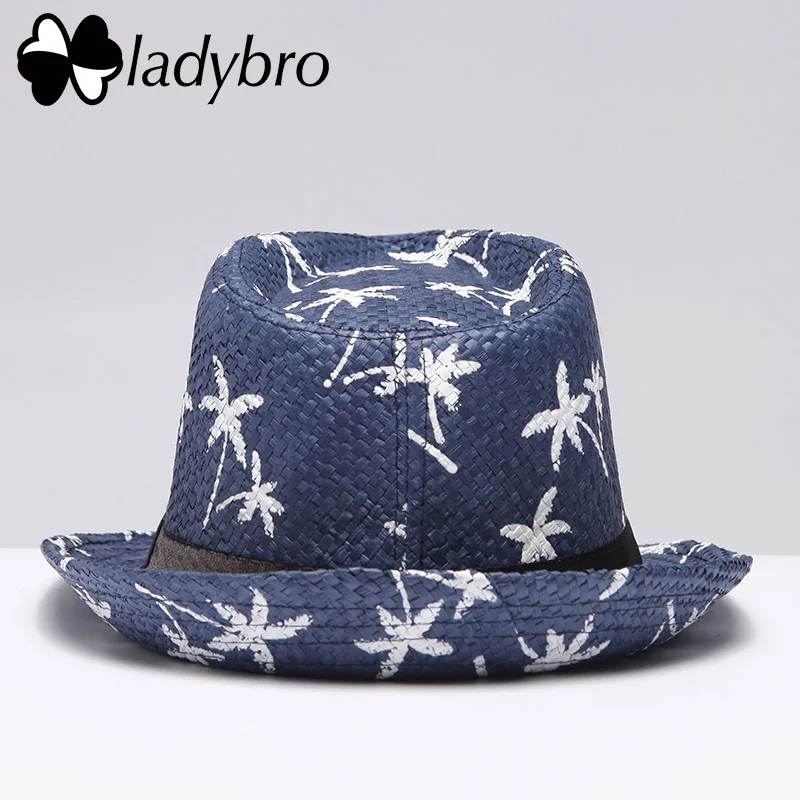 Мужская шляпа от солнца Ladybro Повседневная пляжная соломенная в стиле джаз Федора