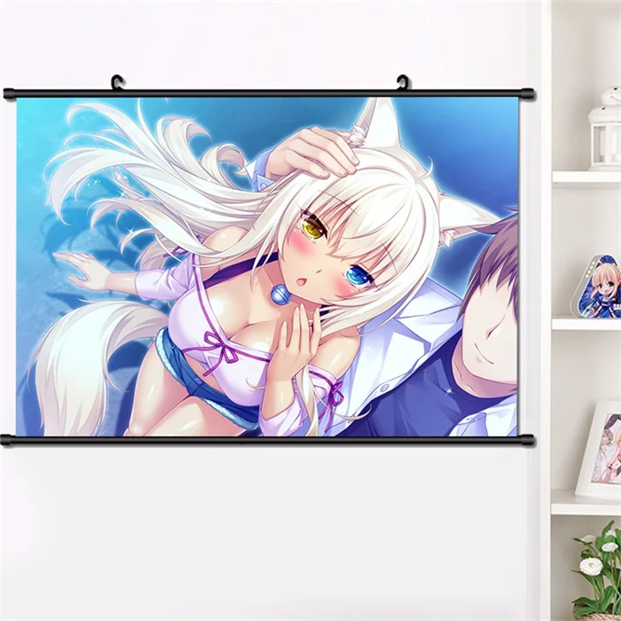 K Аниме NEKOPARA Chocolat ванильный Azuki кокосовый настенный Свиток Плакат манга настенные подвесные плакаты модное украшение дома 40*60 см - Цвет: K