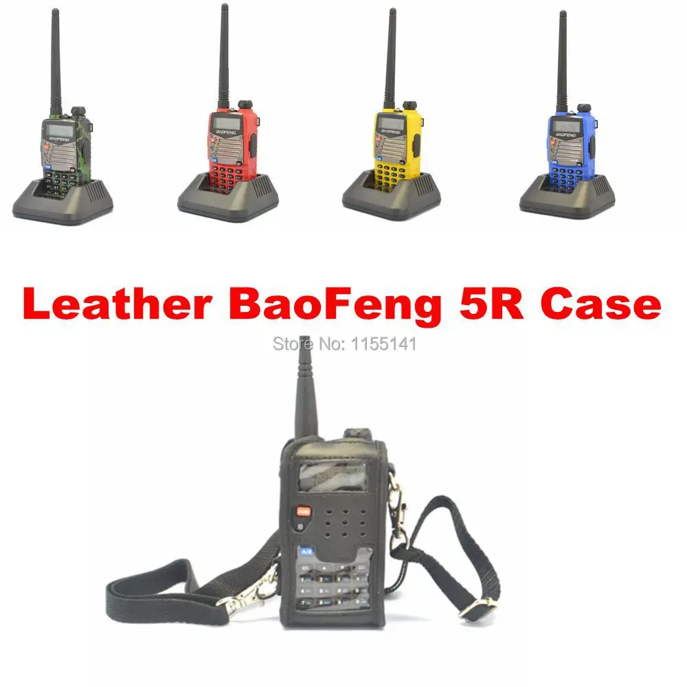 2014 New Black BAOFENG UV-5R Walkie Talkie 136-174MHz&400-520 MHz Two Way Radio +free Leather Case with free shipping