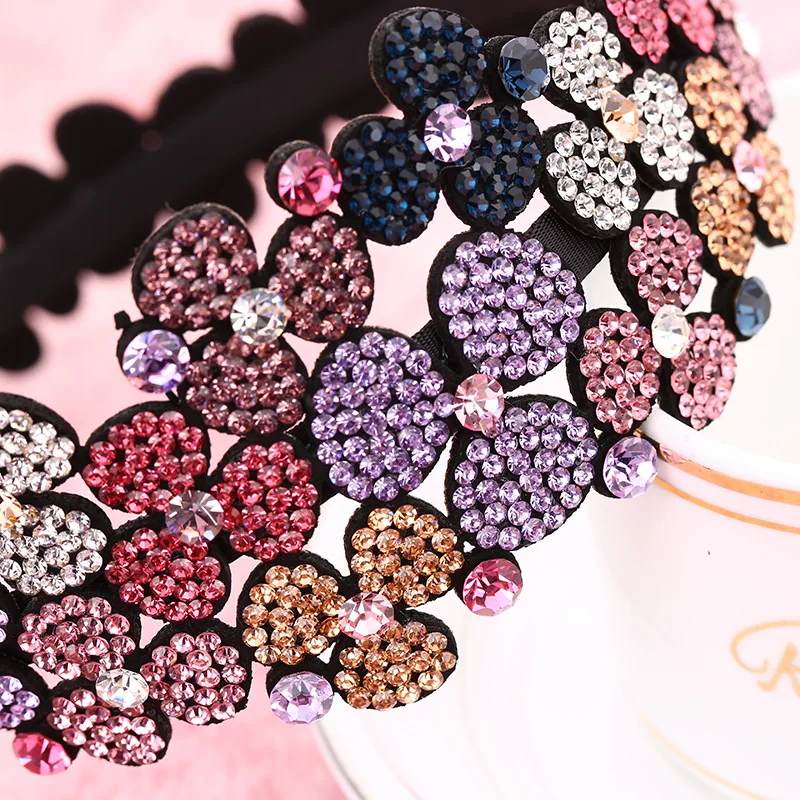 PJ. SDZM изысканный горный хрусталь ободки для волос женские цветок Кристалл