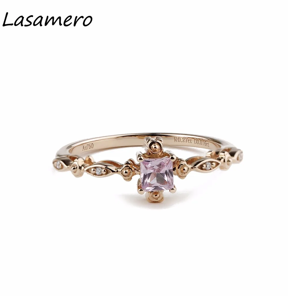 LASAMERO квадратная форма 0.27CT Искусственный драгоценный камень бриллианты акценты