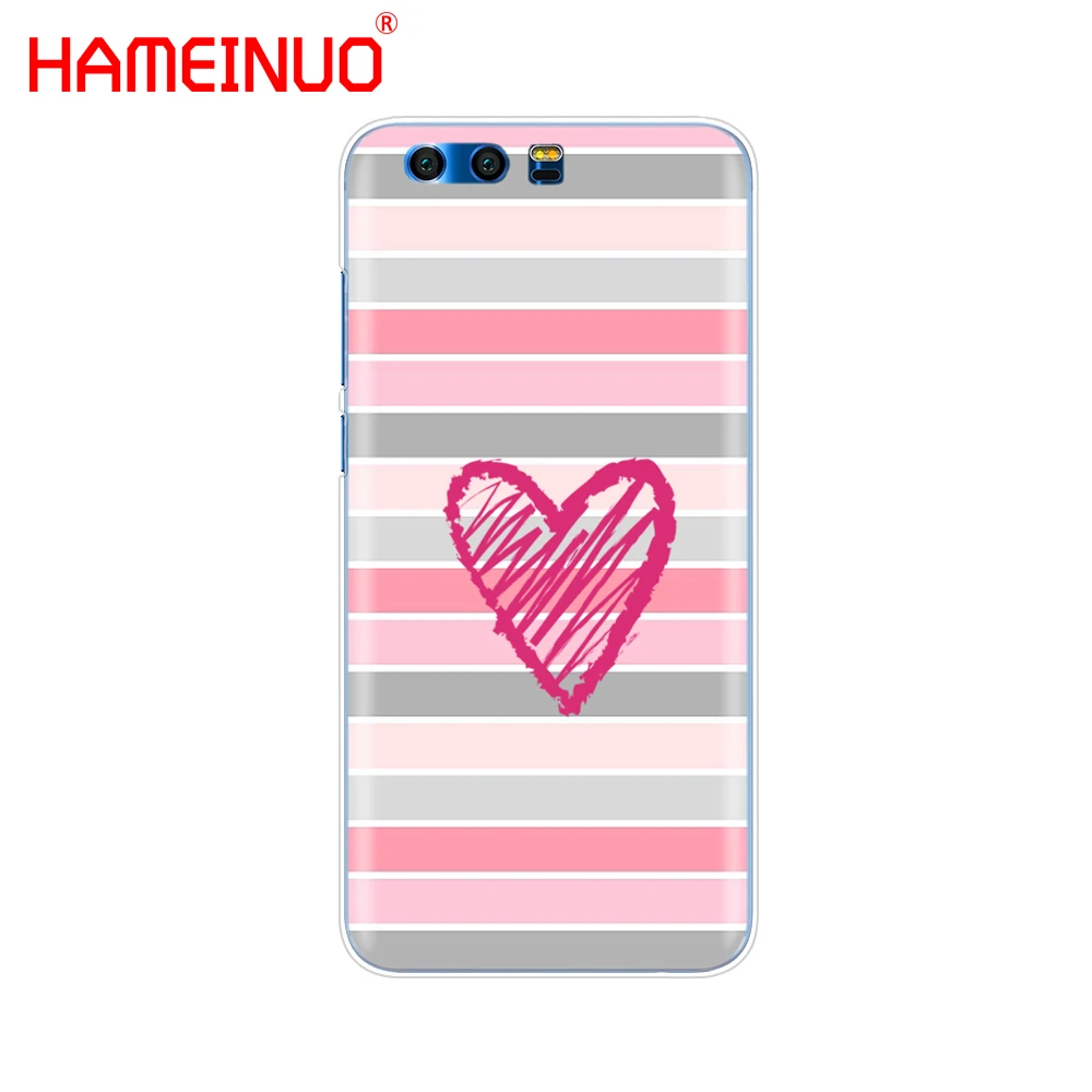 Pink Stripes With Heart lips Cover phone Case for Huawei Honor 10 V10 4A 5A 6A 7A 6C 6X 7X 8 9 LITE | Мобильные телефоны и