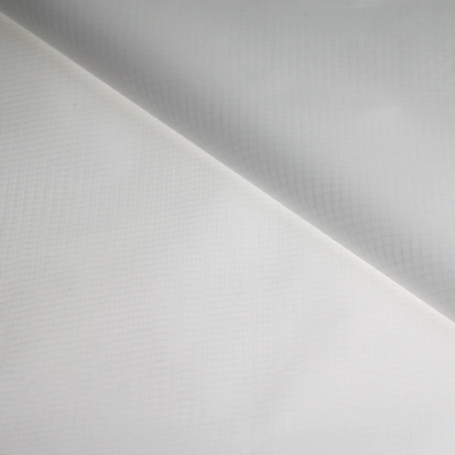 Белый Ультра легкий PU покрытием Ripstop водостойкий нейлон ткань парусина для