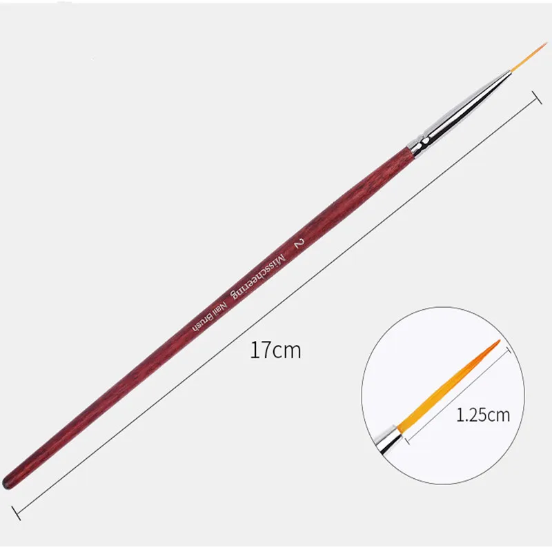 Кисти для дизайна ногтей с деревянной ручкой 3 размера | Красота и здоровье