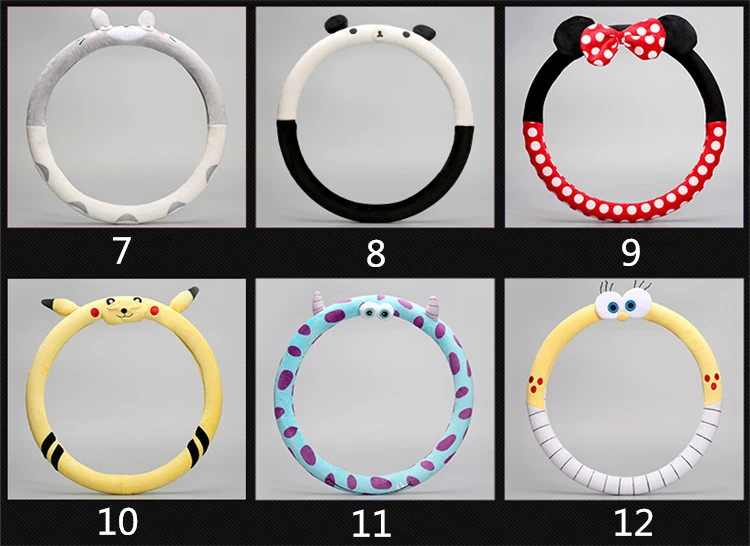 

Creative Universal Winter Car Steering Wheel Cover Lovely Style Animal Shade Soft Warm Plush Interior Accessories Anti-slip