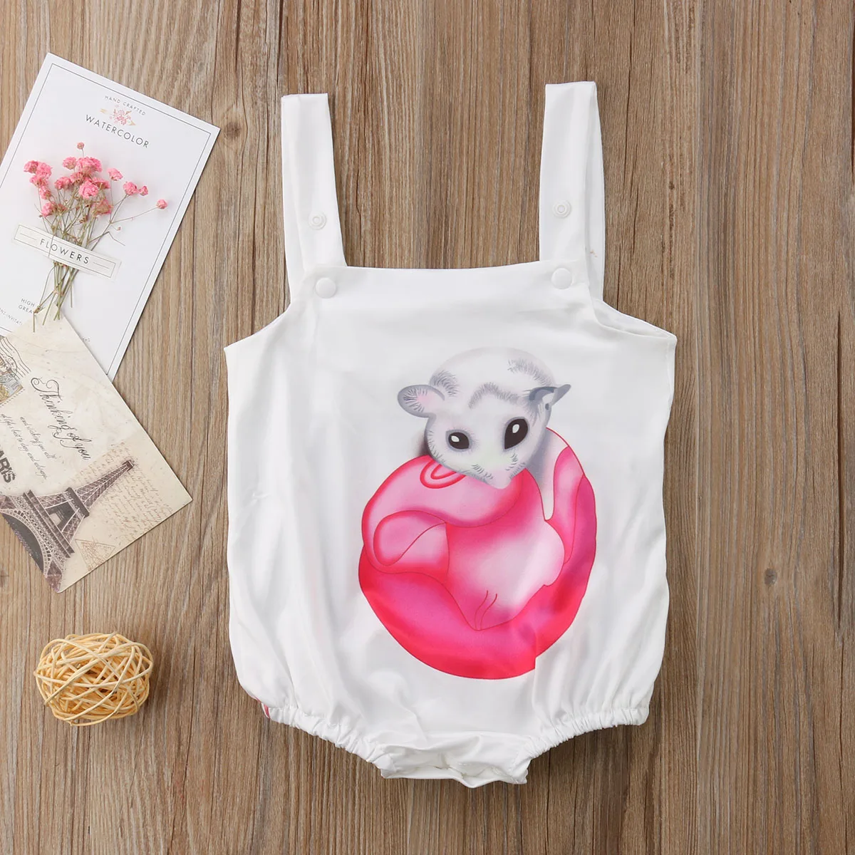 Летний комбинезон для новорожденных девочек пляжный костюм без рукавов