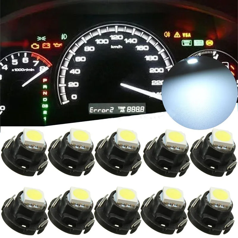 

10pcs/lots T5 Wedge 5050 1LED Dashboard Dash Gauge Cluster Light Bulb