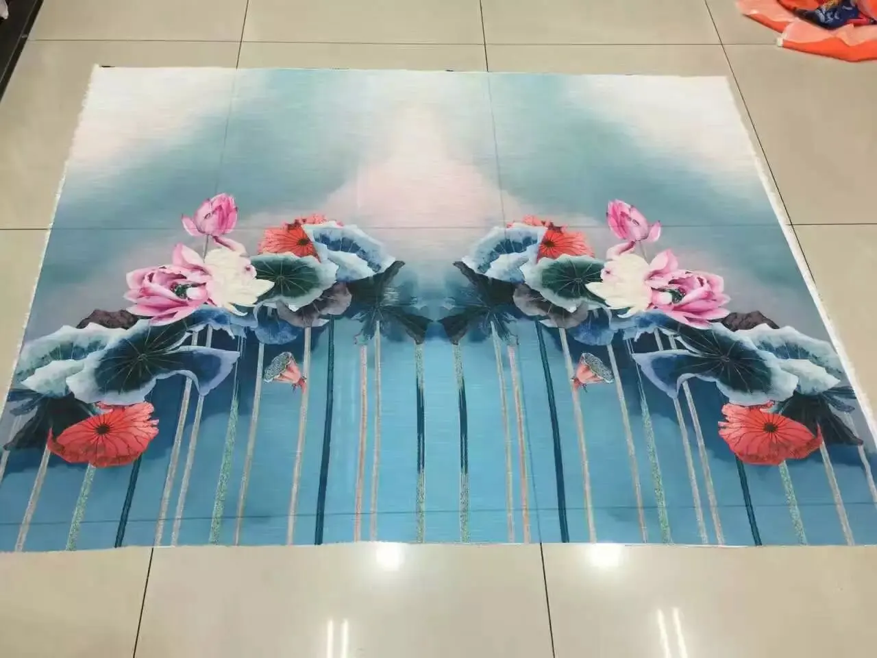 

Digital positioning printing tencel fabric for dress cheongsam