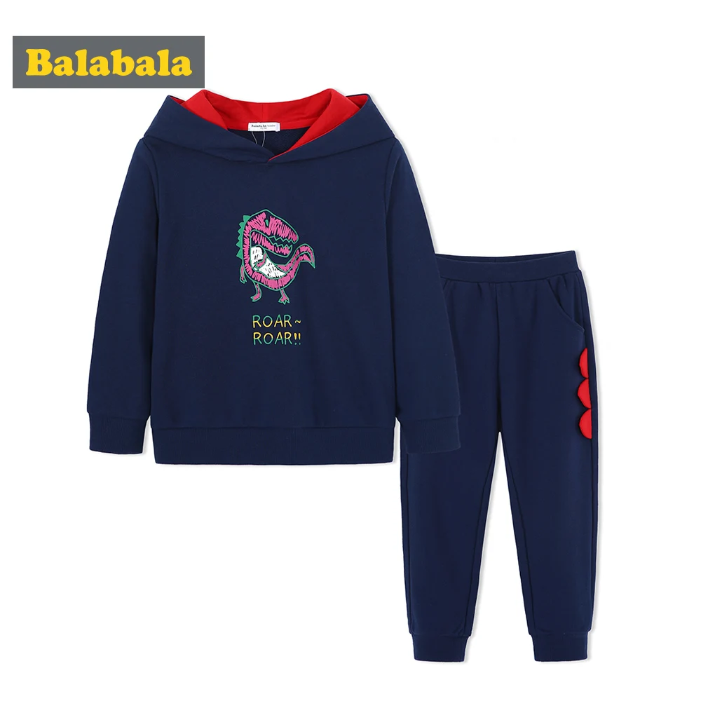 Balabala Toddler Boys 2-Piece 3D Dinosaur Sweatshirt Clothes Set Children Kids Hooded + Sweatpants in Sof |