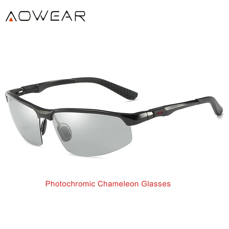 AOWEAR HD мужские фотохромные поляризованные солнцезащитные очки, мужские поляризованные очки-хамелеоны для дневного ночного вождения, антибликовые очки Gafas