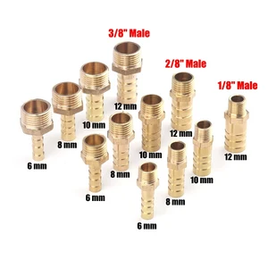Соединитель латунный, 18 дюйма, 28 дюйма, 38 дюйма, 6  12 мм, 2 шт.лот