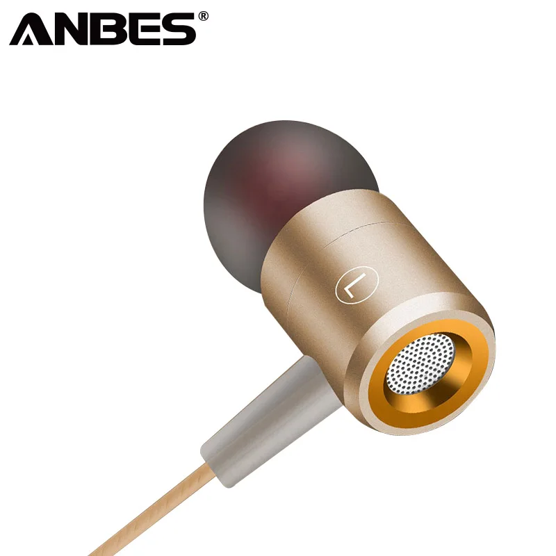 ANBES Wired Metal Earphone 3.5mm Jack W508 Headphone Super Bass Headset Stereo Music Earbuds With Mic For Mobile Phone Samsung |