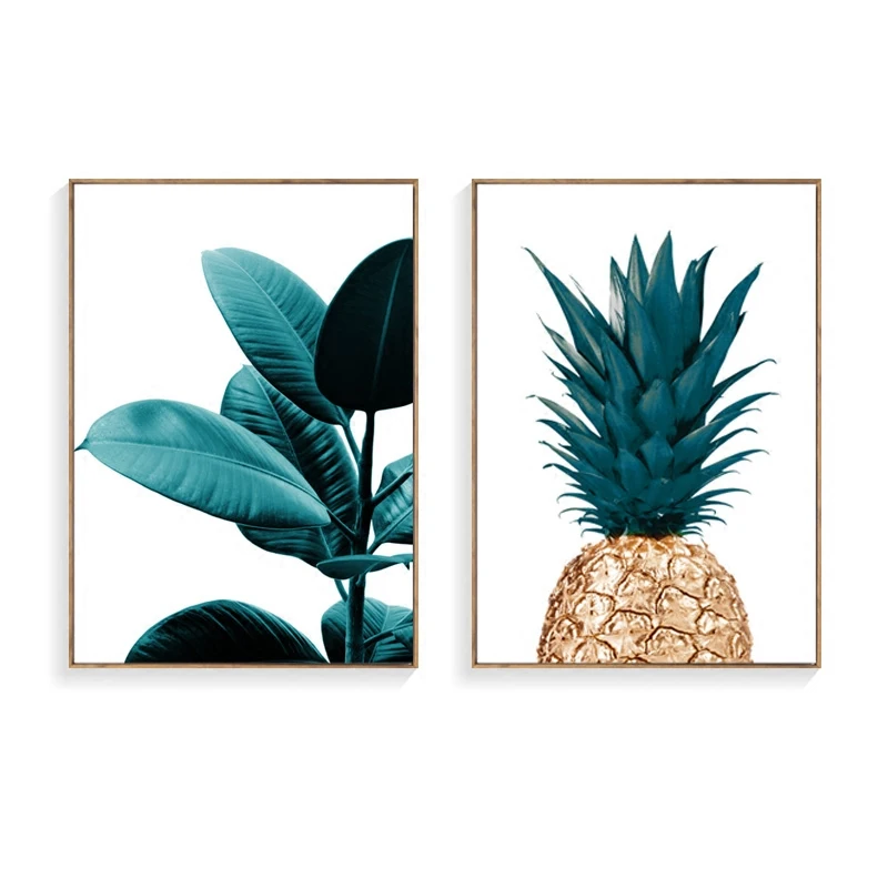

Pineapple Wall Art scenery Posters And Prints Banana Leaf Canvas Painting Nordic Poster For Living Room Decor Painting Unframed